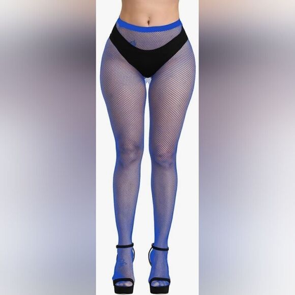 Blue MINI Hole Fishnet Stockings - Picture 1 of 3